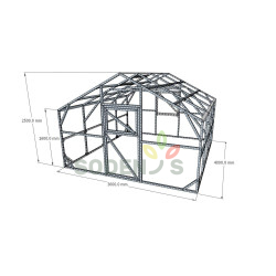 Nestandartinių išmatavimų Dvišlaitis šiltnamis 3600x4000 1 - Sodenis.lt