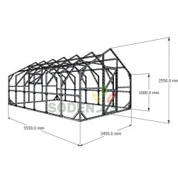 Nestandartinių išmatavimų Dvišlaitis šiltnamis 3450x5550 2 - Sodenis.lt